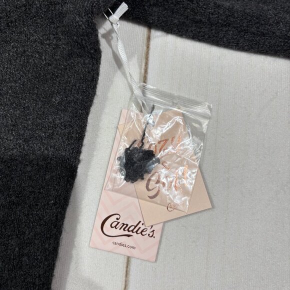 NEW Candies Junior's XL Sweater Dress Long Tunic Cowl Neck Charcoal Gray NWT - Picture 5 of 16